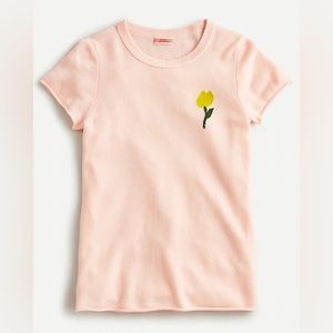 J Crew Cashmere Short sleeve with tulip. Light pink/melon. XS. New with tags